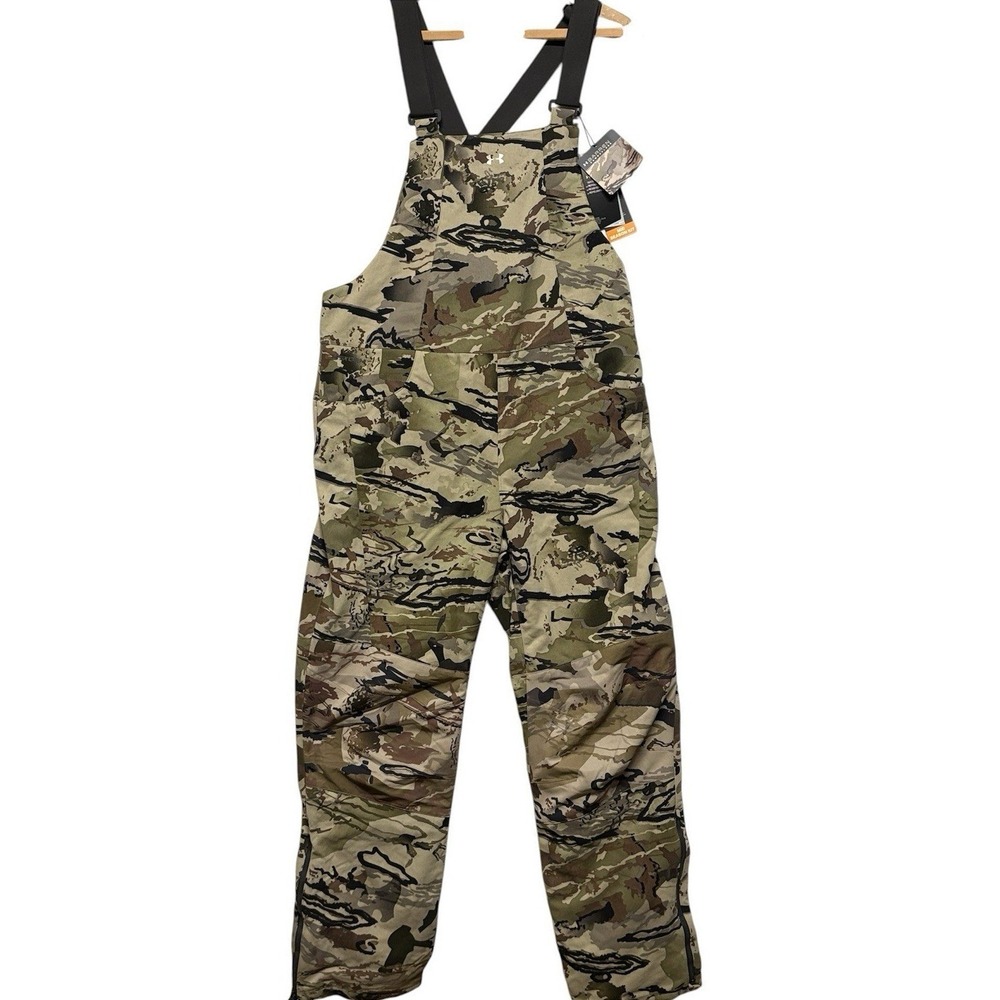 NWT Under Armour Storm Camo Bibs Womens M Coldgear Insulated Barren Camouflage